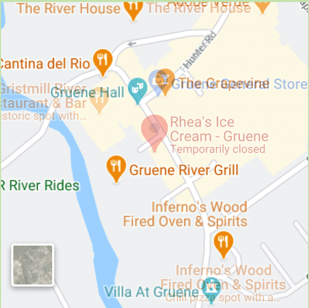 Google Map Link to Rhea's Ice Cream Gruene